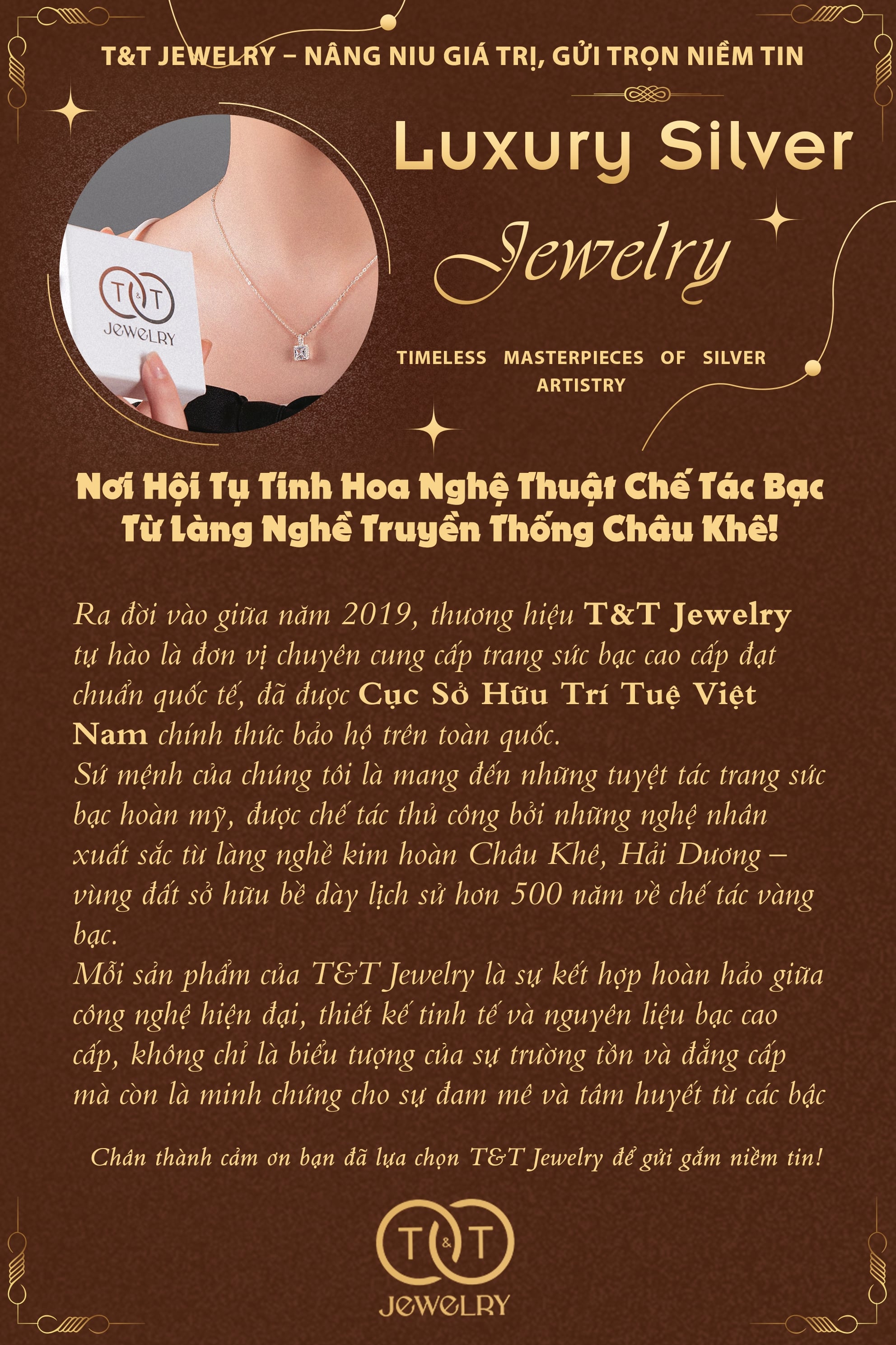 Nghệ nhân T&T JEWELRY đang chế tác trang sức bạc nữ cao cấp