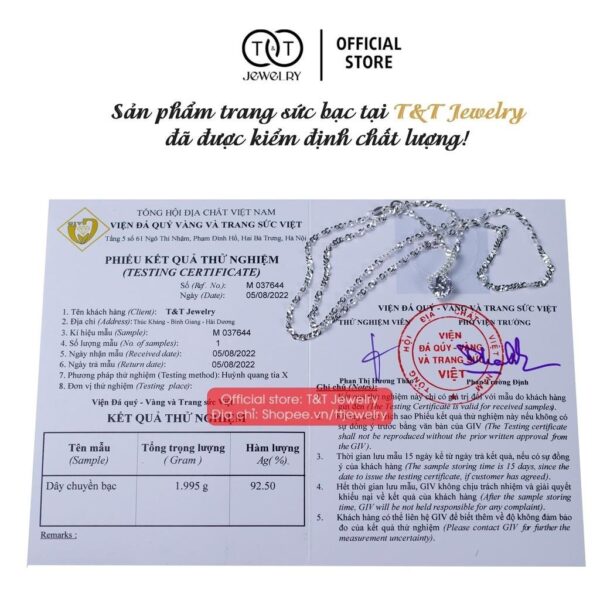 Dây Chuyền Bạc Nữ Mặt Xoắn Cách Điệu Đính Đá CZ Sang Trọng từ T&T Jewelry DC542514 - Ảnh 8