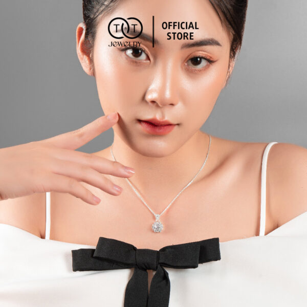 Dây Chuyền Nữ Bạc Ý S925 Họa Tiết Hoa Sen Tinh Xảo Siêu Sáng - Sang Trọng T&T Jewelry DC018 - Ảnh 7