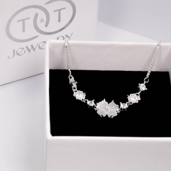 Lắc tay Bạc Nữ S925 Dây Rút Họa Tiết Hoa Cỏ May Mắn Đính Đá CZ Tinh Xảo từ T&T Jewelry LT54254 - Ảnh 8