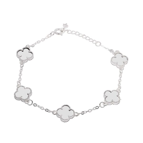 Lắc Tay Bạc Nữ S925 Charm Cỏ 4 Lá May Mắn Đa Sắc Tinh Tế từ T&T Jewelry LT542516 - Ảnh 14