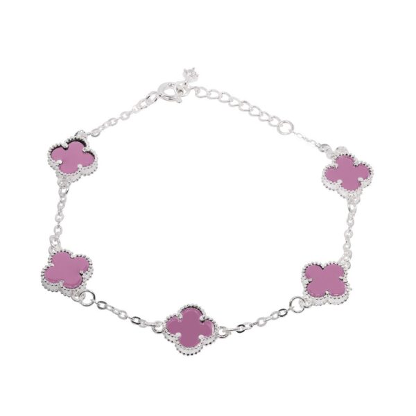 Lắc Tay Bạc Nữ S925 Charm Cỏ 4 Lá May Mắn Đa Sắc Tinh Tế từ T&T Jewelry LT542516 - Ảnh 12