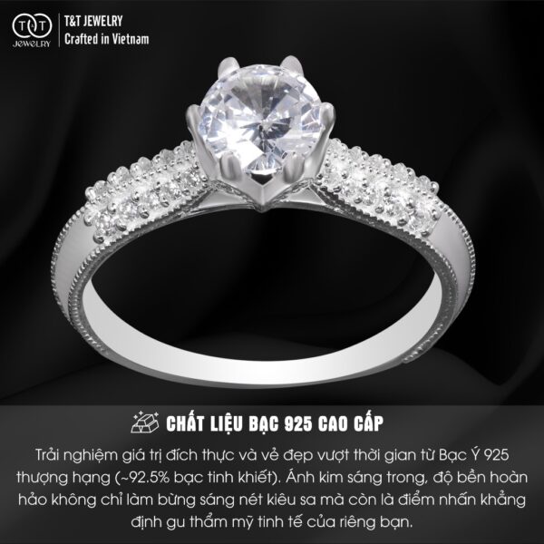 Nhẫn Bạc Nữ Thiết Kế Họa Tiết Cổ Điển T&T Jewelry cao cấp NN043 - Ảnh 4