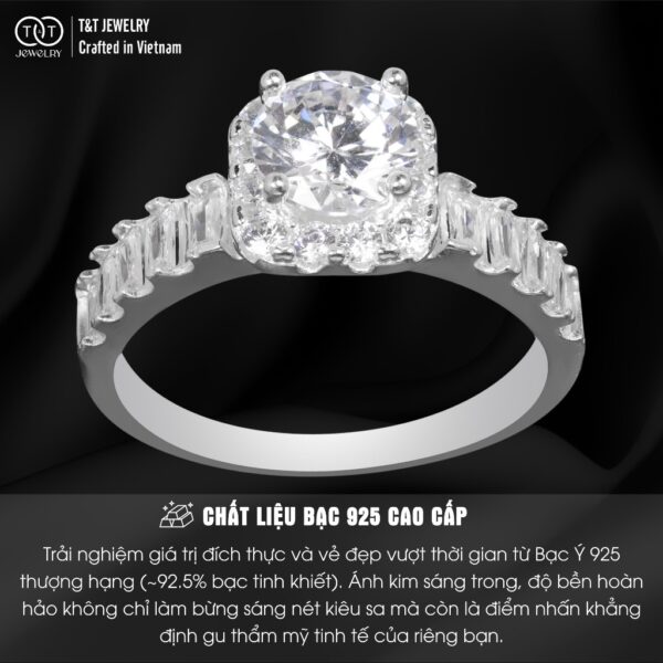 Nhẫn Bạc Nữ Dải Sao Băng Hội Tụ Quyền Lực - Sang Trọng T&T Jewelry NN020 - Ảnh 4