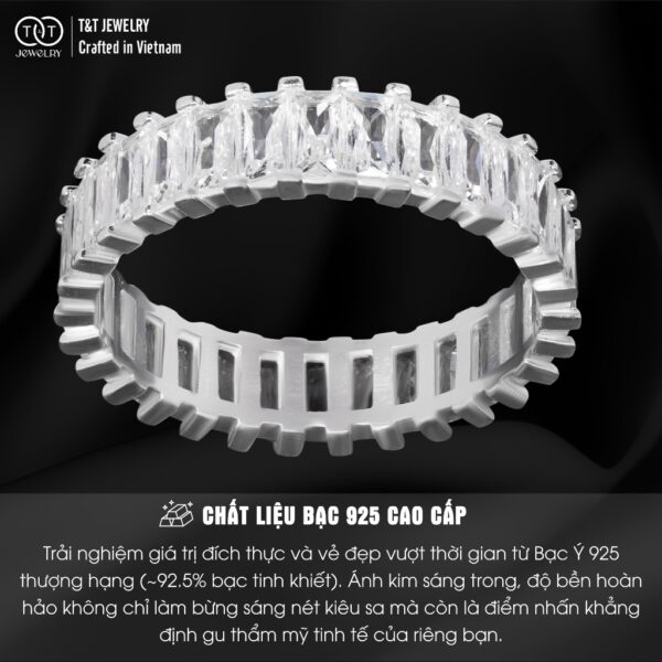 Nhẫn Bạc Nữ Dàn Giao Hưởng Pha Lê Quyến Rũ Đính Đá CZ Sang Trọng T&T Jewelry NT070 - Ảnh 4