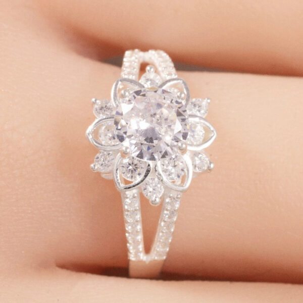 Nhẫn Bạc Nữ Họa Tiết Hoa Sen Tinh Xảo, Cao Cấp T&T Jewelry NN067 - Ảnh 8