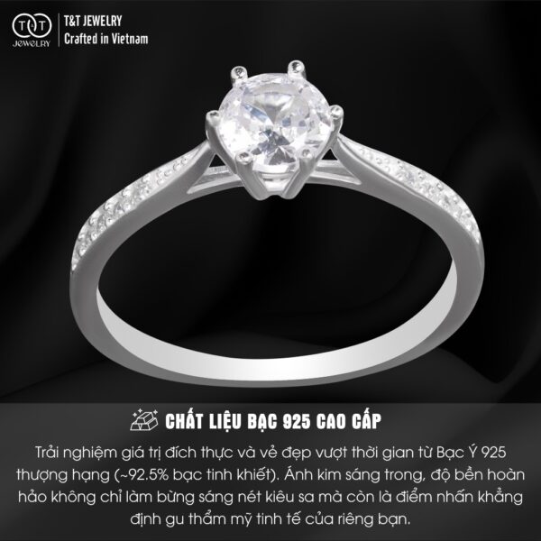Nhẫn Bạc Nữ Vương Miện Tinh Tú Đính Đá CZ Siêu Sáng Lấp Lánh Tinh Xảo T&T Jewelry NN024 - Ảnh 3