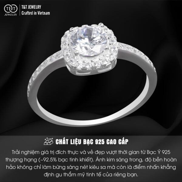 Nhẫn Bạc Nữ Tình Ca Hẹn Ước Nơi Ánh Sáng Đính Đá CZ Lộng Lẫy T&T Jewelry NN0100 - Ảnh 3