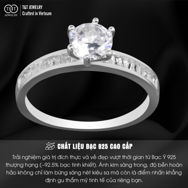 Nhẫn Bạc Nữ Bản Tình Ca Ngân Hà Đính Đá CZ Lấp Lánh T&T Jewelry NN044 - Ảnh 3
