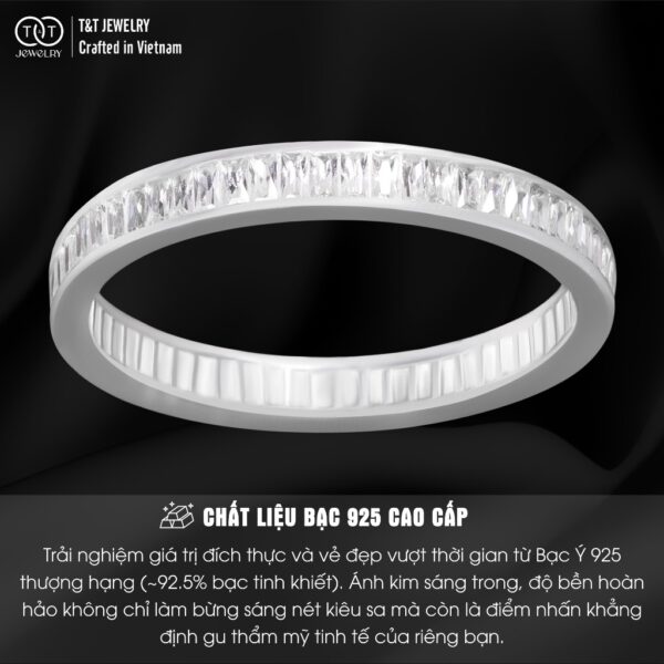 Nhẫn Bạc Nữ Bản Giao Hưởng Ánh Sáng Đính Đá CZ Tinh Xảo - Cá Tính T&T Jewelry NN2362 - Ảnh 4