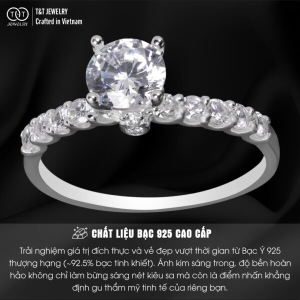 Nhẫn Bạc Nữ Vẻ Đẹp Lấp Lánh, Tinh Tế Tuyệt Đối T&T Jewelry NN2252 - Ảnh 4