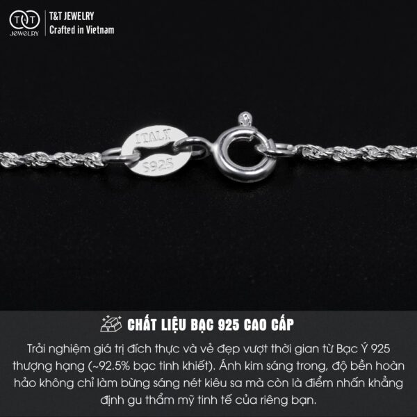 Dây Chuyền Nữ Bạc Ý S925 Họa Tiết Hoa Sen Tinh Xảo Siêu Sáng - Sang Trọng T&T Jewelry DC018 - Ảnh 4