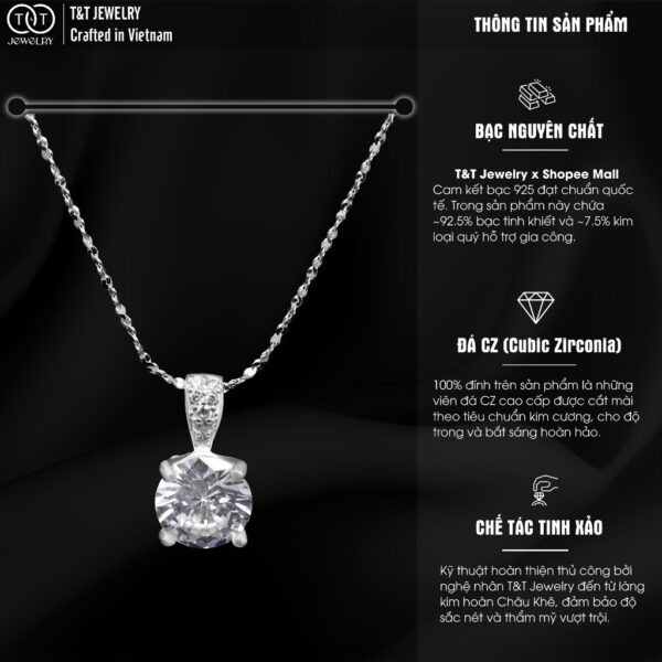 Dây chuyền nữ Nụ Đá Basic Bạc Ý s925 T&T Jewelry cao cấp DC015 - Ảnh 3