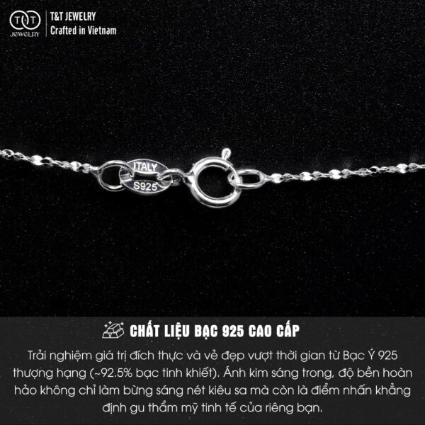 Dây chuyền nữ Nụ Đá Basic Bạc Ý s925 T&T Jewelry cao cấp DC015 - Ảnh 4