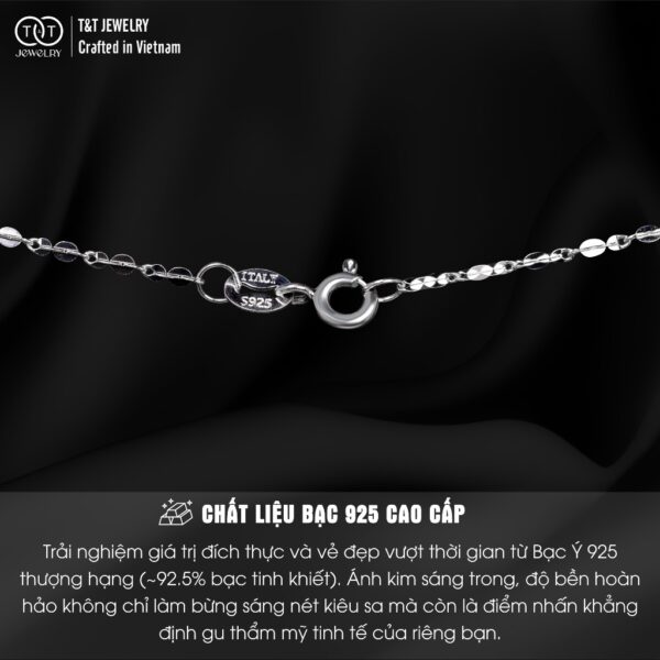 Dây chuyền nữ Bạc Ý S925 Hồ Điệp Cách Điệu Đính Đá CZ T&T Jewelry cao cấp DC0291 - Ảnh 4