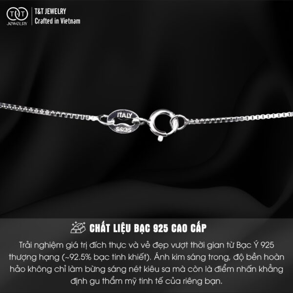 Dây chuyền nữ Bạc Ý S925 Bông Hoa Nụ Đá sang trọng T&T Jewelry Bạc Ý cao cấp DC0241 - Ảnh 4