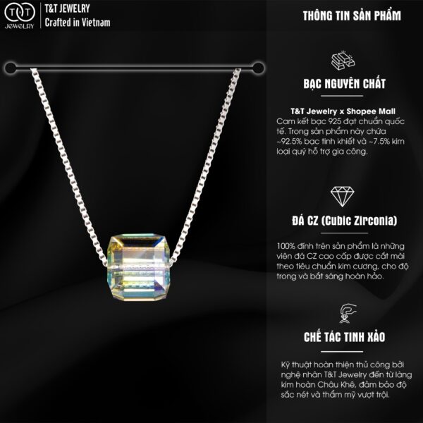 Dây chuyền Bạc Hộp Đa Giác Cá Tính T&T Jewelry Bạc Ý cao cấp DC0231 - Ảnh 3