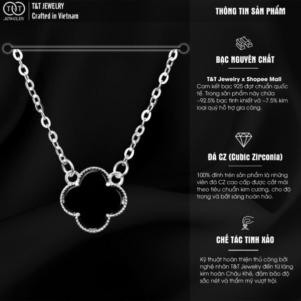 Dây Chuyền Bạc Nữ Mặt Cỏ Bốn Lá May Mắn Từ T&T Jewelry - Chế Tác Thủ Công Tinh Xảo DC331251 - Ảnh 3