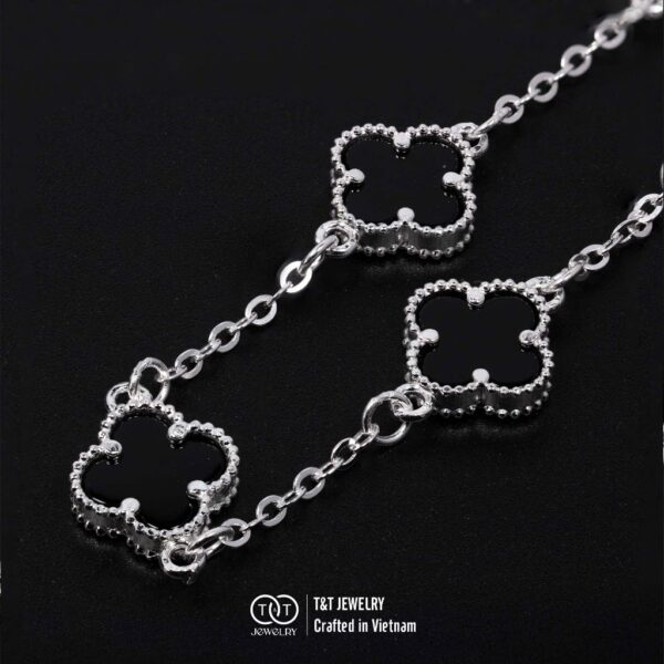 Lắc Tay Bạc Nữ S925 Charm Cỏ 4 Lá May Mắn Đa Sắc Tinh Tế từ T&T Jewelry LT542516 - Ảnh 6