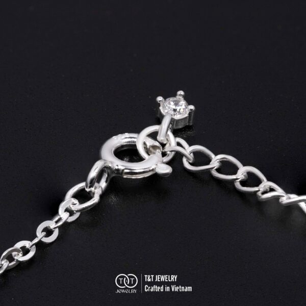 Lắc Tay Bạc Nữ S925 Charm Cỏ 4 Lá May Mắn Đa Sắc Tinh Tế từ T&T Jewelry LT542516 - Ảnh 5