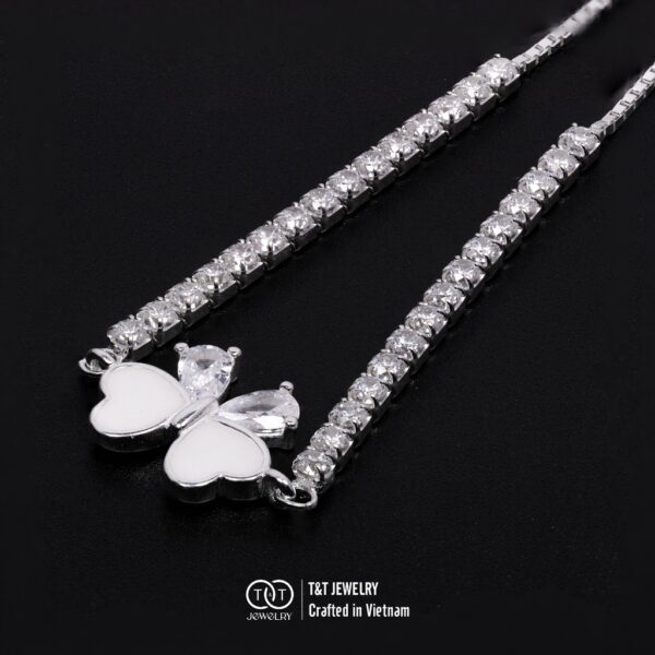 Lắc Tay Bạc Nữ S925 Hình Bướm Lấp Lánh Tinh Xảo từ T&T Jewelry LT54255 - Ảnh 5