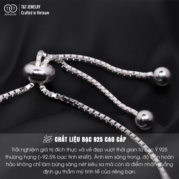 Lắc Tay Bạc Nữ S925 Hình Bướm Lấp Lánh Tinh Xảo từ T&T Jewelry LT54255 - Ảnh 4