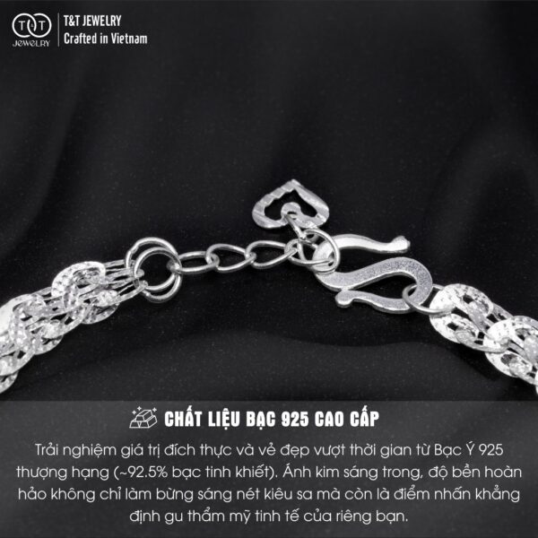 Lắc tay nữ Bạc Ý s925 Đuôi Phụng T&T Jewelry cao cấp LT01 - Ảnh 4