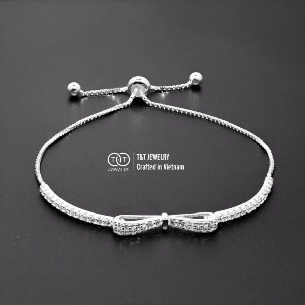Lắc tay Bạc Nữ S925 Nơ Xinh Lấp Lánh Tinh Xảo Thu Hút Mọi Ánh Nhìn từ T&T Jewelry LT54256 - Ảnh 5