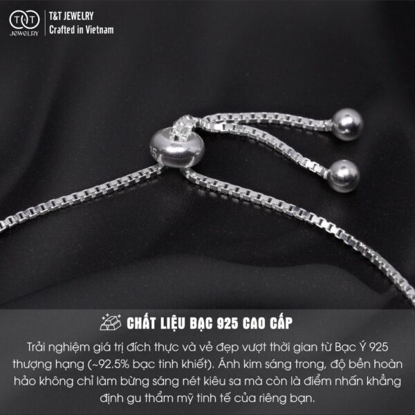 Lắc Tay Bạc Nữ S925 Nơ Xinh Lấp Lánh, Sang Trọng T&T Jewelry LT54253 - Ảnh 5