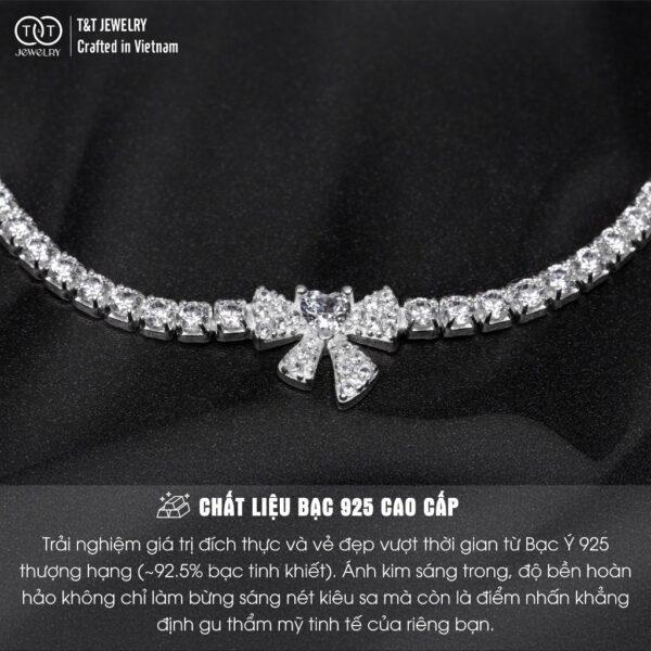 Lắc Tay Bạc Nữ S925 Nơ Xinh Lấp Lánh, Sang Trọng T&T Jewelry LT54253 - Ảnh 4