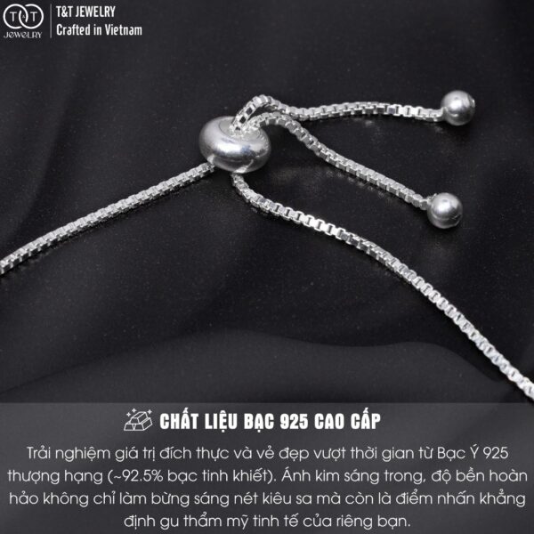 Lắc Tay Bạc Nữ S925 Đá CZ Tròn Nổi Bật Tinh Xảo, Khóa Rút Tiện Lợi từ T&T Jewelry LT54251 - Ảnh 4