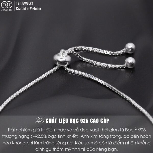 Lắc Tay Bạc Nữ S925 Trái Tim Lồng Kép Đính Đá CZ Lấp Lánh Tinh Xảo từ T&T Jewelry LT54258 - Ảnh 5