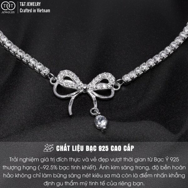 Lắc tay Bạc Nữ Nơ Xinh Lấp Lánh Kiêu Sa Tinh Tế từ T&T Jewelry LT53254 - Ảnh 5