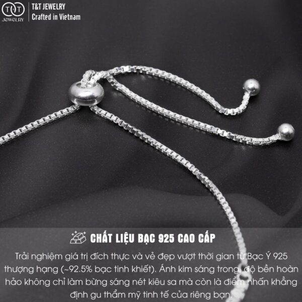 Lắc tay Bạc Nữ Nơ Xinh Lấp Lánh Kiêu Sa Tinh Tế từ T&T Jewelry LT53254 - Ảnh 4