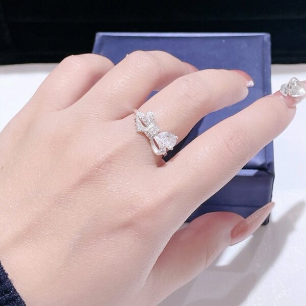 Nhẫn Bạc Nữ Hình Nơ Đính Đá Lấp Lánh Kèm Đá Giọt Lệ Tinh Tế T&T Jewelry N32654 - Ảnh 8