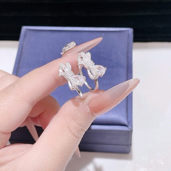 Nhẫn Bạc Nữ Hình Nơ Đính Đá Lấp Lánh Kèm Đá Giọt Lệ Tinh Tế T&T Jewelry N32654 - Ảnh 7