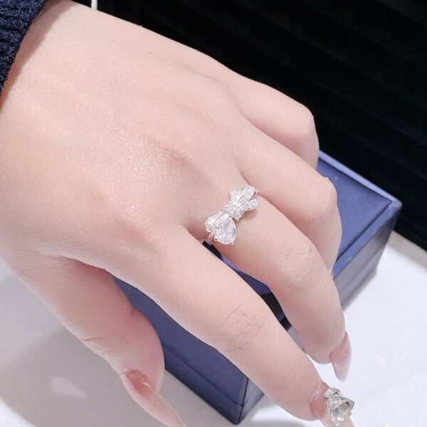 Nhẫn Bạc Nữ Hình Nơ Đính Đá Lấp Lánh Kèm Đá Giọt Lệ Tinh Tế T&T Jewelry N32654 - Ảnh 9
