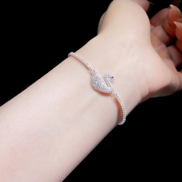 Lắc Tay Bạc Nữ Thiên Nga Kiêu Sa Đính Đá CZ Lấp Lánh Tinh Tế T&T Jewelry LT53253 - Ảnh 8