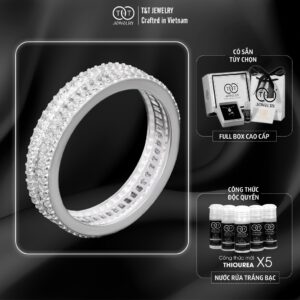 Nhẫn Bạc Nữ Vành Đai Tinh Tú Kiêu Hãnh Đính Đá CZ Sang Trọng T&T Jewelry NN021