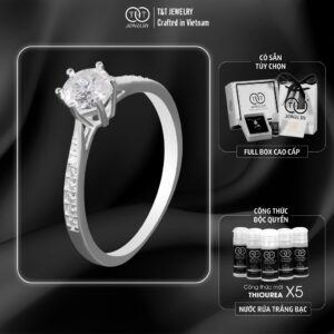 Nhẫn Bạc Nữ Vương Miện Tinh Tú Đính Đá CZ Siêu Sáng Lấp Lánh Tinh Xảo T&T Jewelry NN024