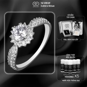 Nhẫn Bạc Nữ Hào Quang Nữ Hoàng Đính Đá CZ Tinh Xảo Quyền Lực T&T Jewelry NT041