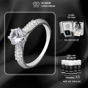 Nhẫn Bạc Nữ Thiết Kế Họa Tiết Cổ Điển T&T Jewelry cao cấp NN043