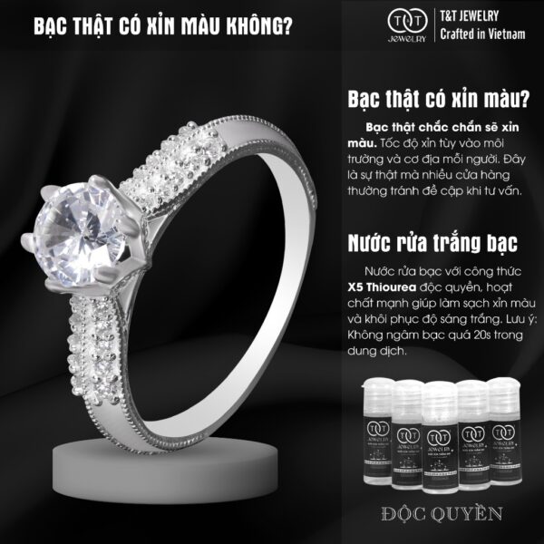 Nhẫn Bạc Nữ Thiết Kế Họa Tiết Cổ Điển T&T Jewelry cao cấp NN043 - Ảnh 6