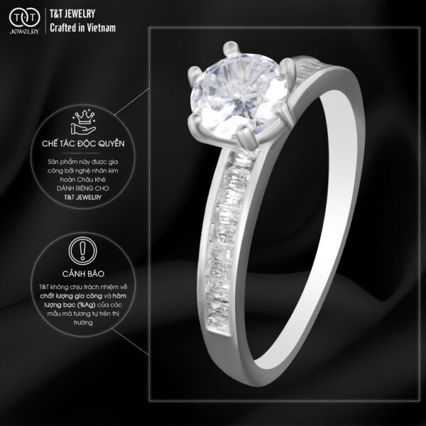 Nhẫn Bạc Nữ Bản Tình Ca Ngân Hà Đính Đá CZ Lấp Lánh T&T Jewelry NN044 - Ảnh 5