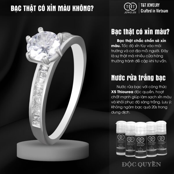 Nhẫn Bạc Nữ Bản Tình Ca Ngân Hà Đính Đá CZ Lấp Lánh T&T Jewelry NN044 - Ảnh 6