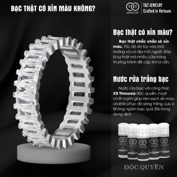 Nhẫn Bạc Nữ Dàn Giao Hưởng Pha Lê Quyến Rũ Đính Đá CZ Sang Trọng T&T Jewelry NT070 - Ảnh 6