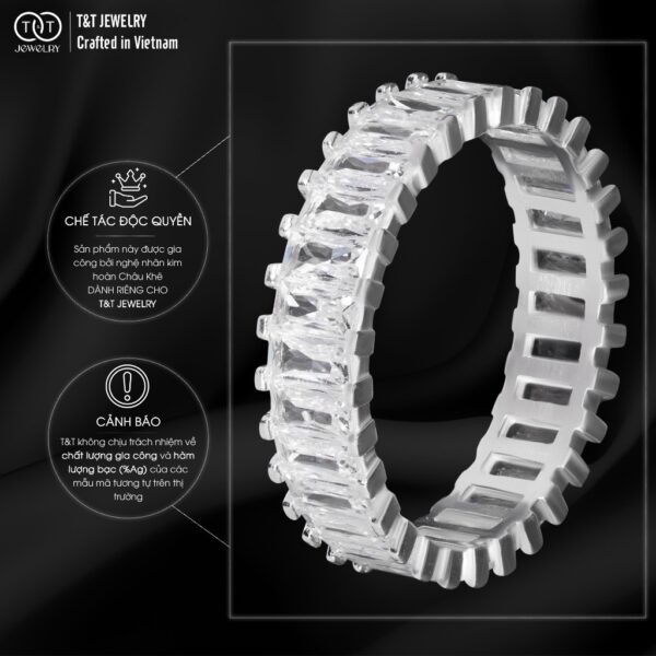 Nhẫn Bạc Nữ Dàn Giao Hưởng Pha Lê Quyến Rũ Đính Đá CZ Sang Trọng T&T Jewelry NT070 - Ảnh 5