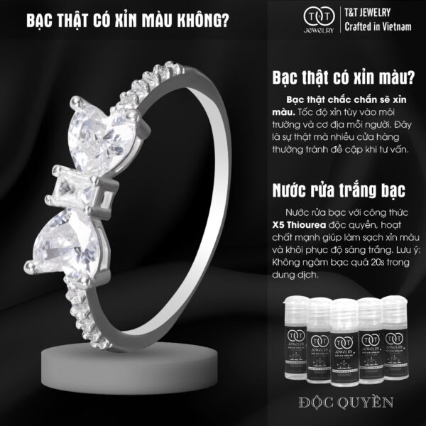 Nhẫn Bạc Nữ Thiết Kế Nơ Xinh Đính Đá Cao Cấp T&T Jewelry NN093 - Ảnh 6