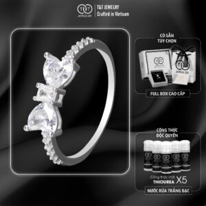 Nhẫn Bạc Nữ Thiết Kế Nơ Xinh Đính Đá Cao Cấp T&T Jewelry NN093
