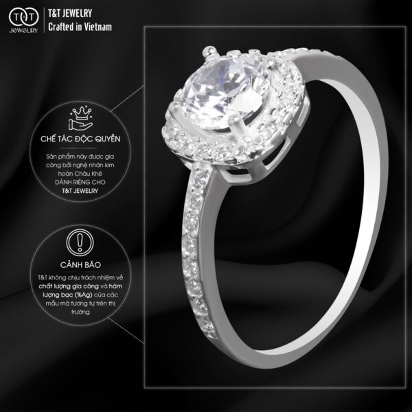 Nhẫn Bạc Nữ Tình Ca Hẹn Ước Nơi Ánh Sáng Đính Đá CZ Lộng Lẫy T&T Jewelry NN0100 - Ảnh 5